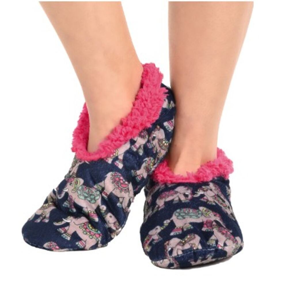 Lazy One House Slippers w/ Elephants - Size L/XL (7-9)